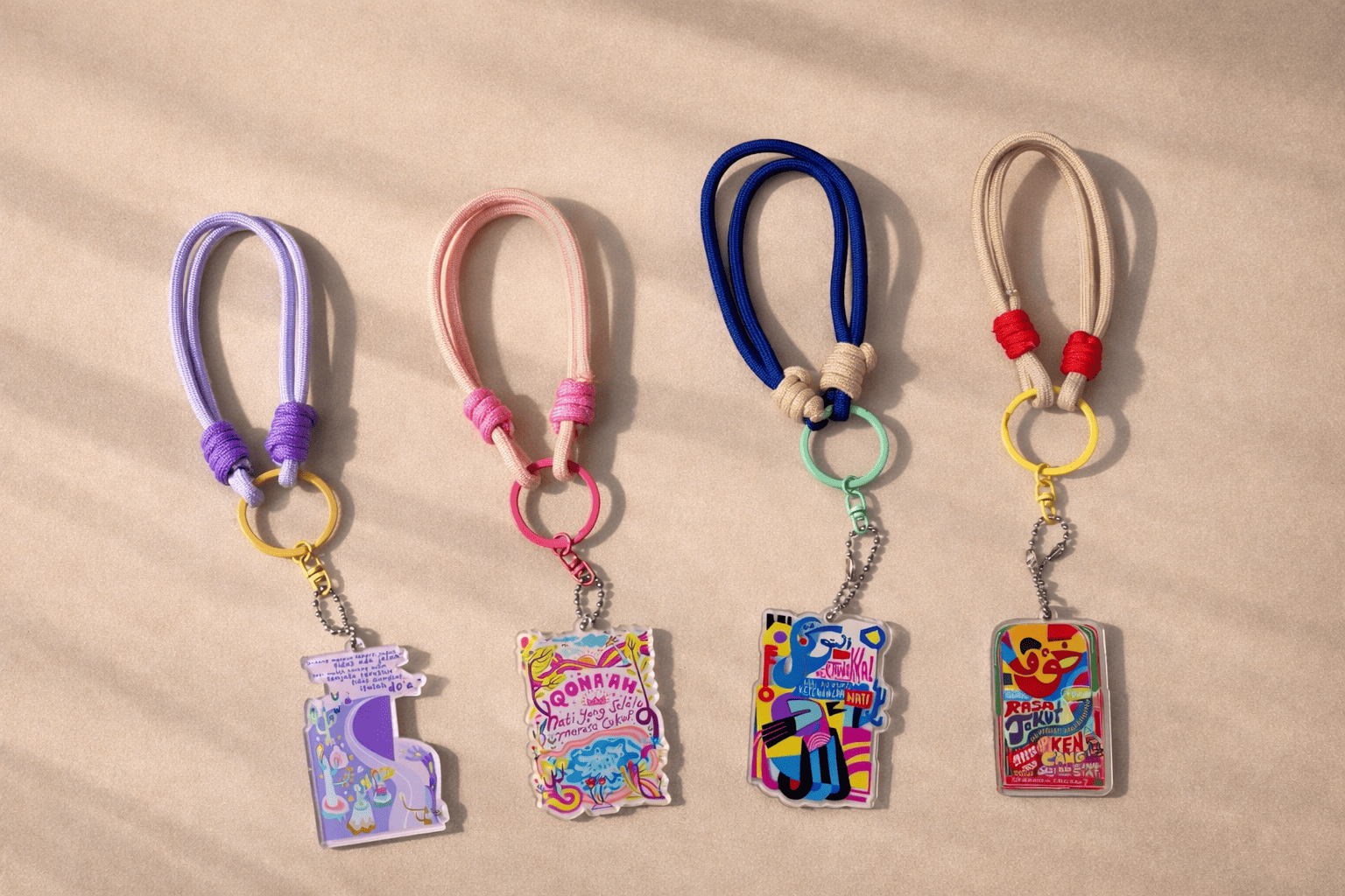 MUSLIMAH BASIC - JOYFUL FAITH REMINDER (Bag Charm, Key chain, Strap Hp, gantungan kunci islami, ganci quotes)
