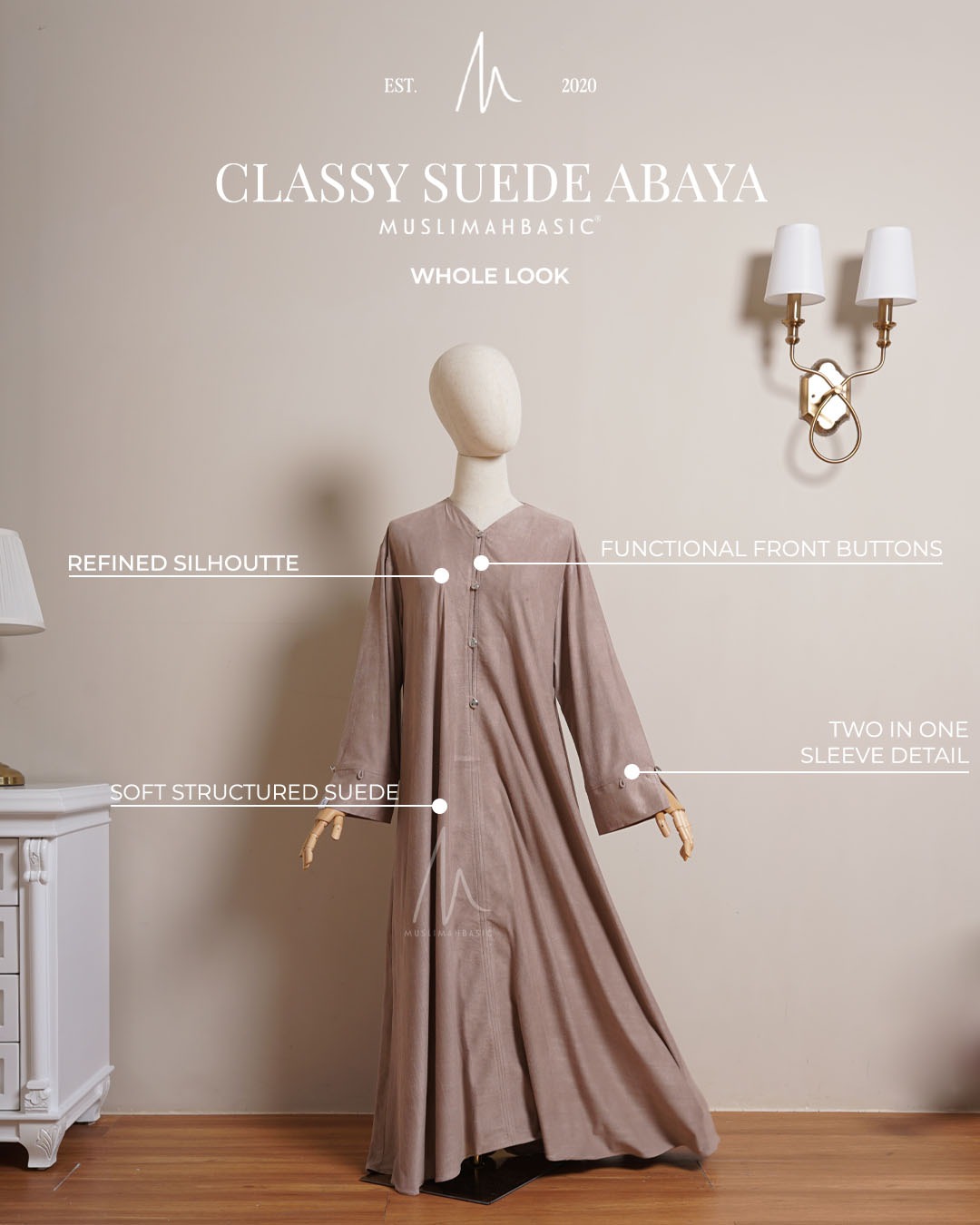 CLASSY SUEDE ABAYA