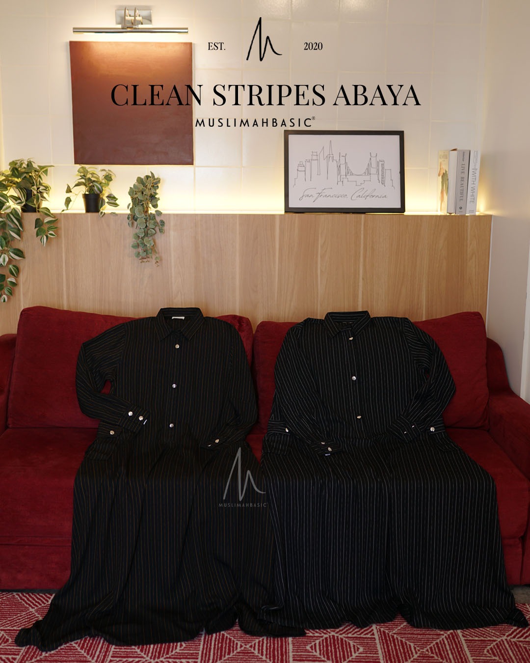 Clean Stripes Abaya
