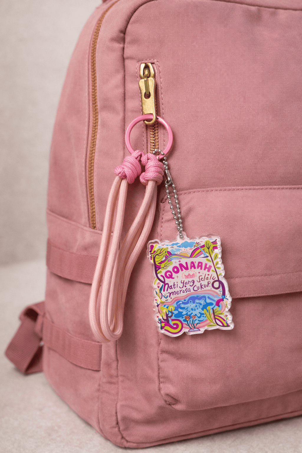MUSLIMAH BASIC - JOYFUL FAITH REMINDER (Bag Charm, Key chain, Strap Hp, gantungan kunci islami, ganci quotes)