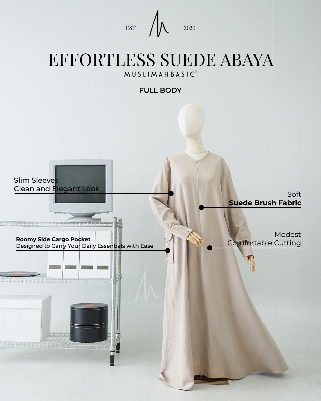Effortless Suede Abaya 2