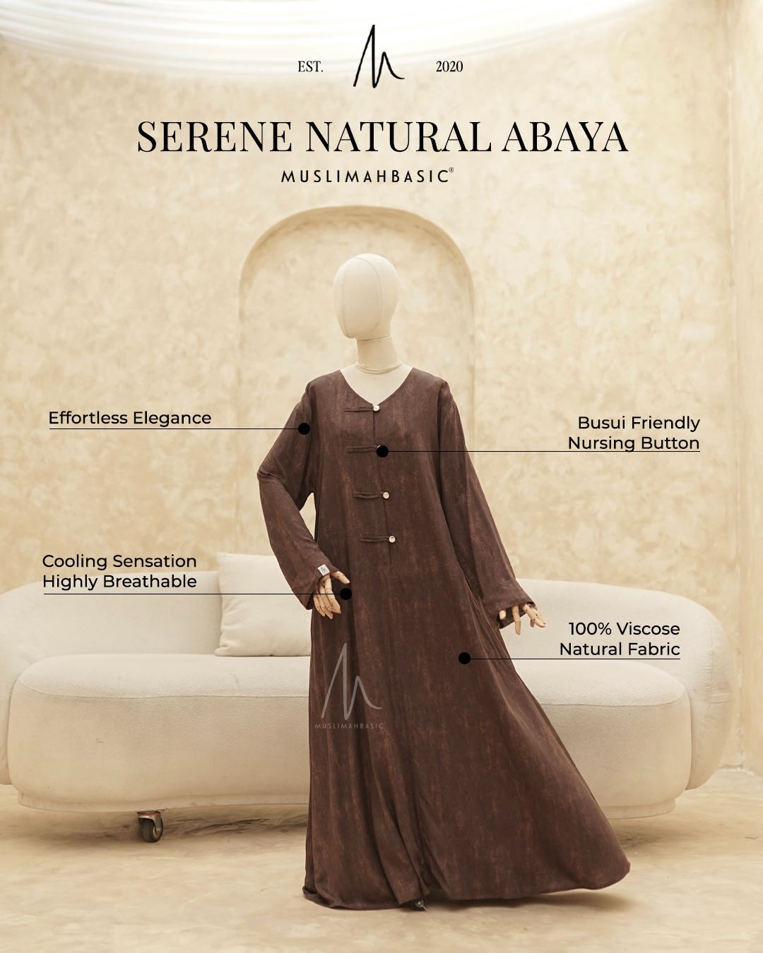 Serene Natural Abaya V3