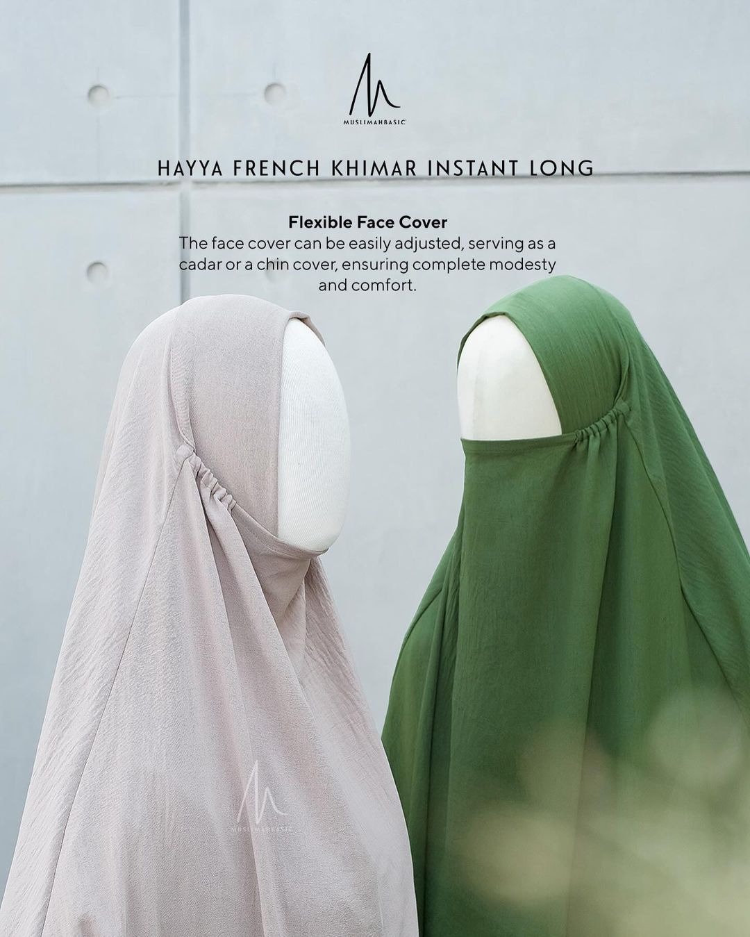 Defect Sale - French Khimar Instant Long Hayya Crinkle
