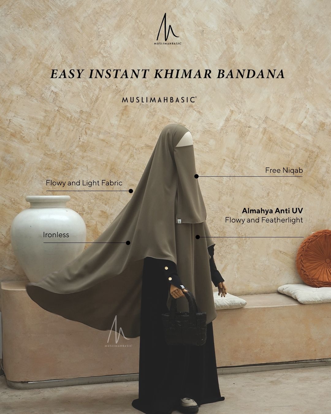 PO- EASY INSTANT KHIMAR BANDANA ANTI UV
