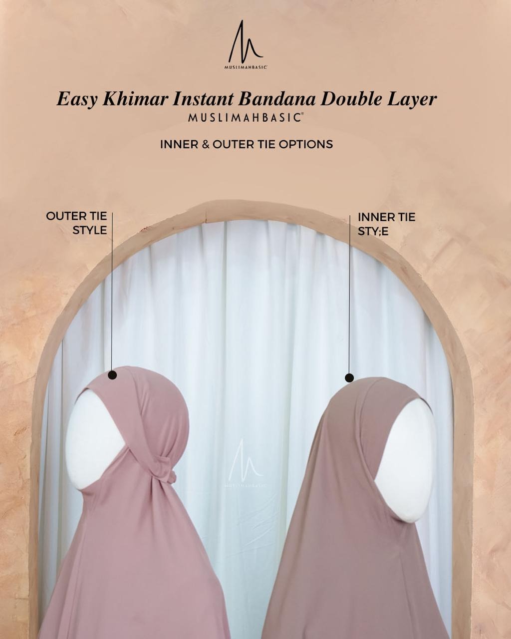 EASY INSTANT KHIMAR BANDANA DOUBLE LAYER V SERIES