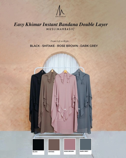 Image of PO - EASY INSTANT KHIMAR BANDANA DOUBLE LAYER V SERIES