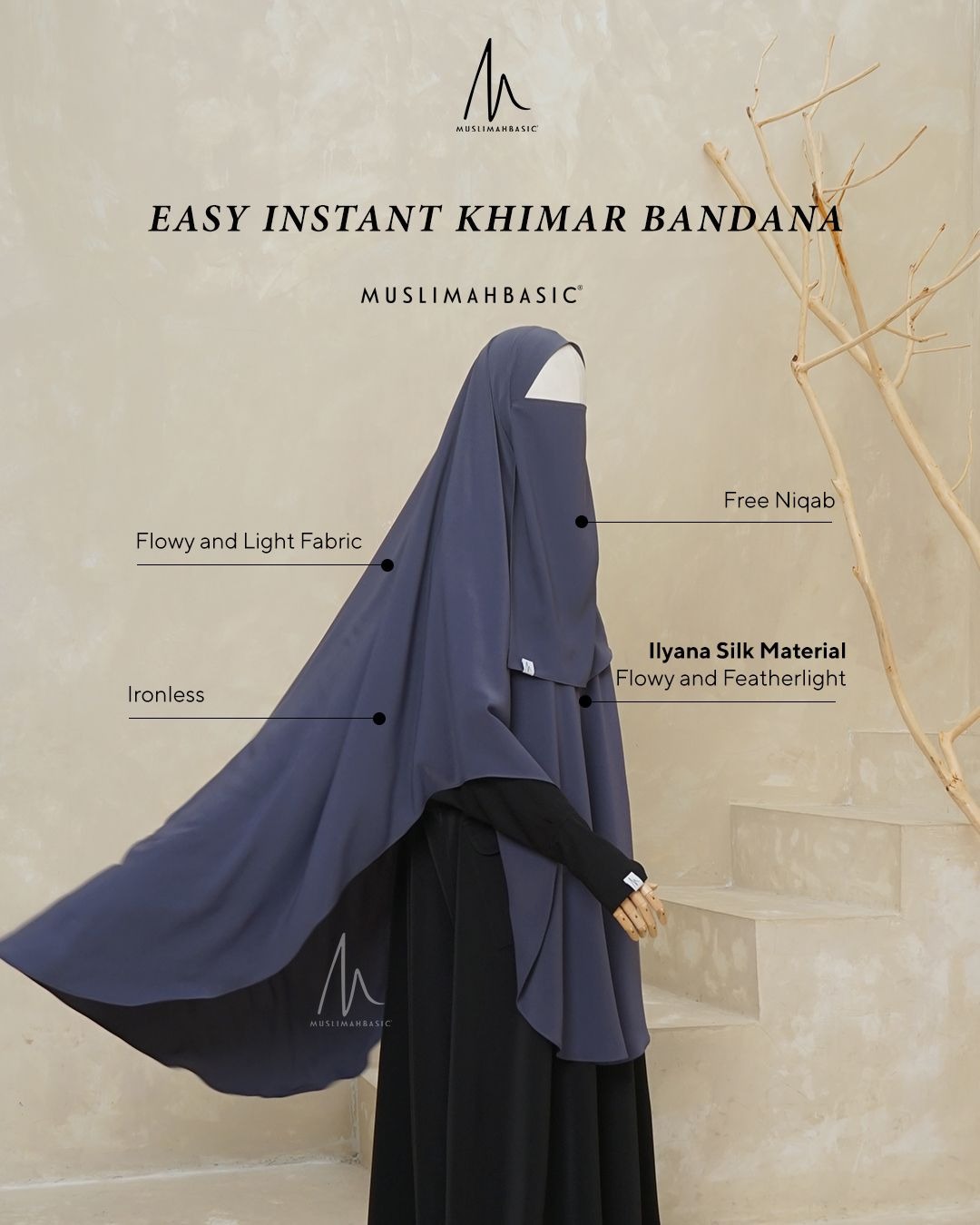 Instant Khimar Bandana Easy