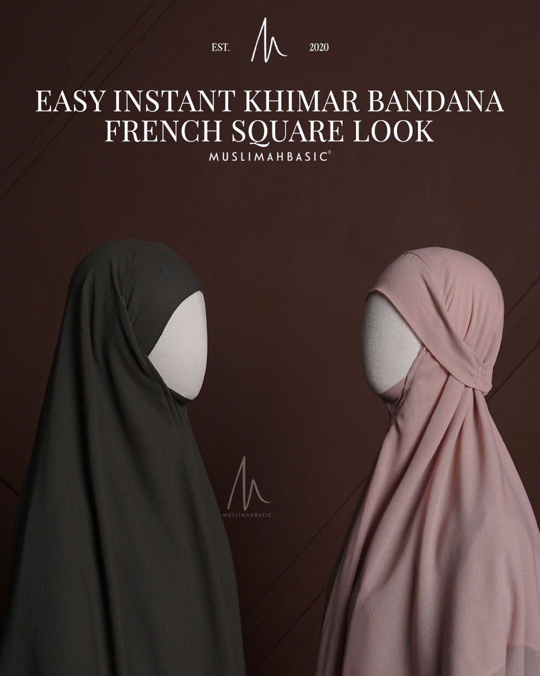 Easy Instant Khimar Bandana French Square Look