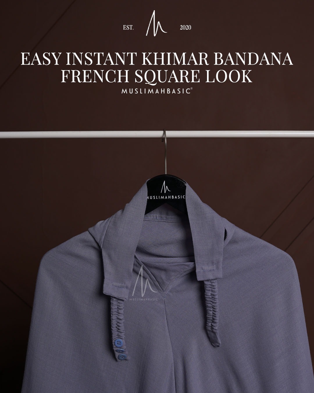 Easy Instant Khimar Bandana French Square Look