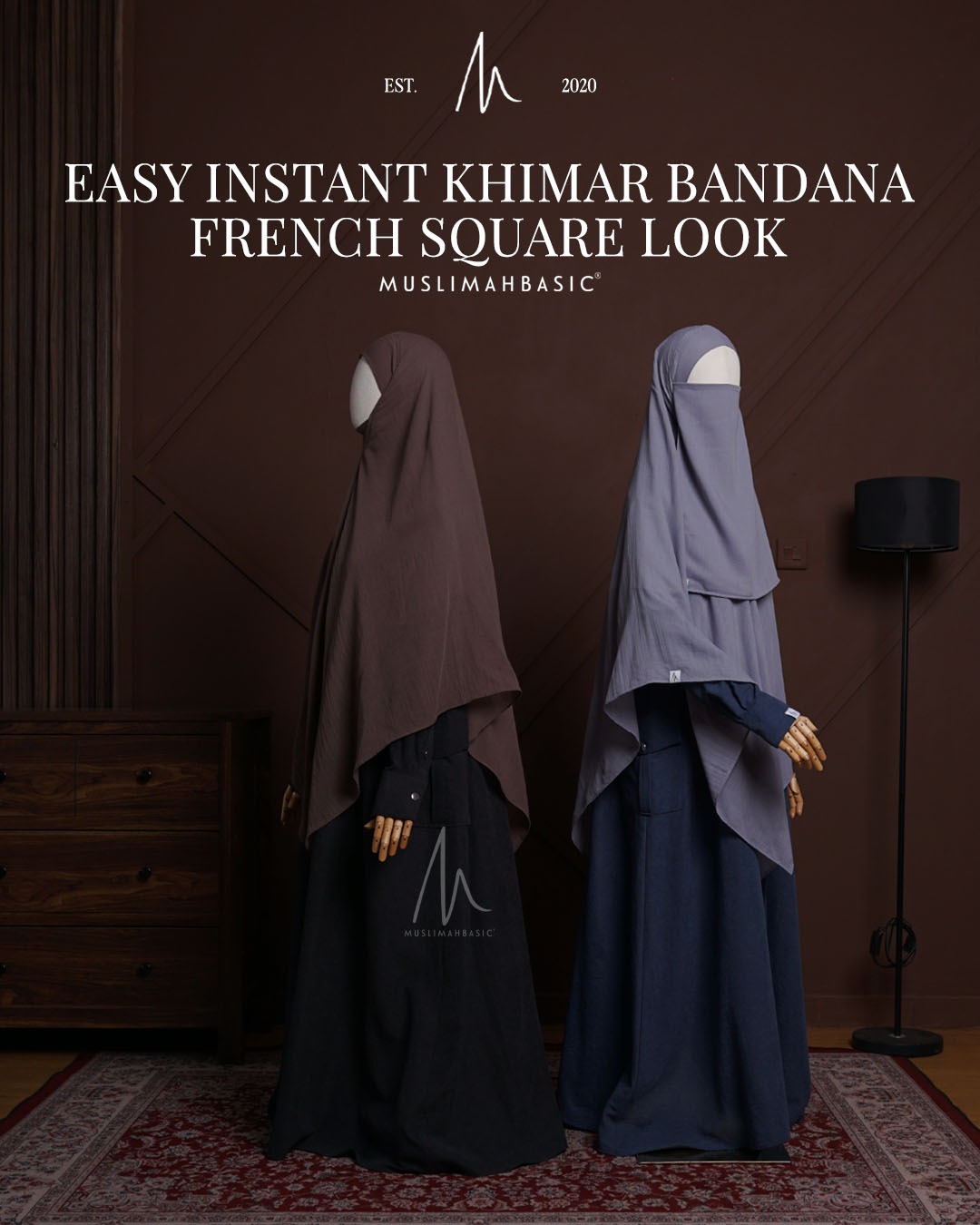 Easy Instant Khimar Bandana French Square Look