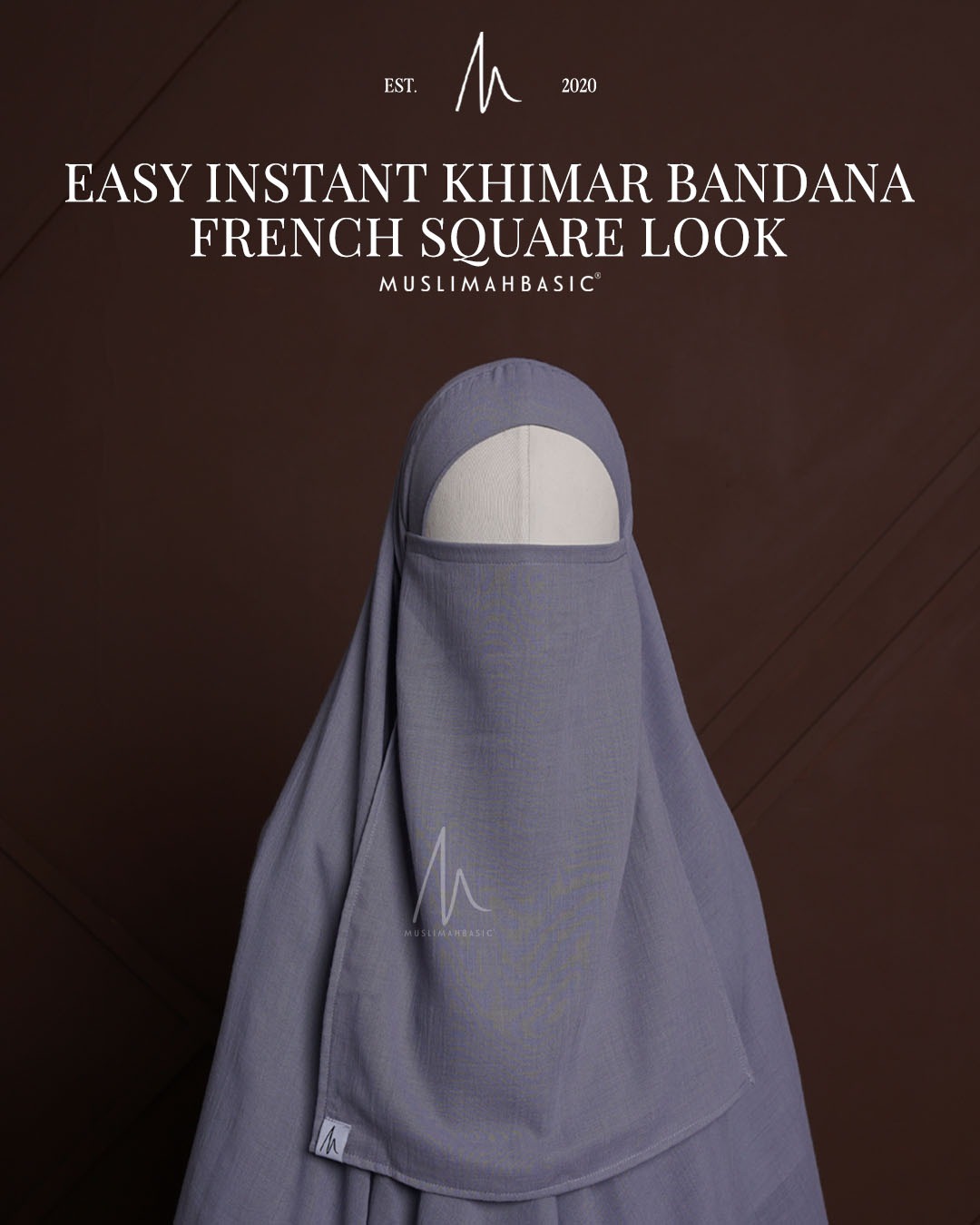 Easy Instant Khimar Bandana French Square Look