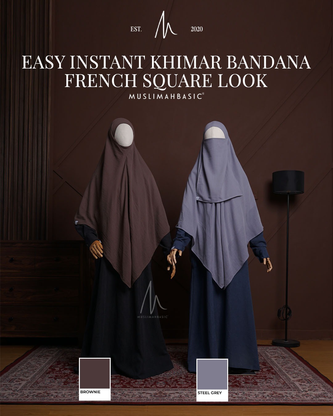 Easy Instant Khimar Bandana French Square Look