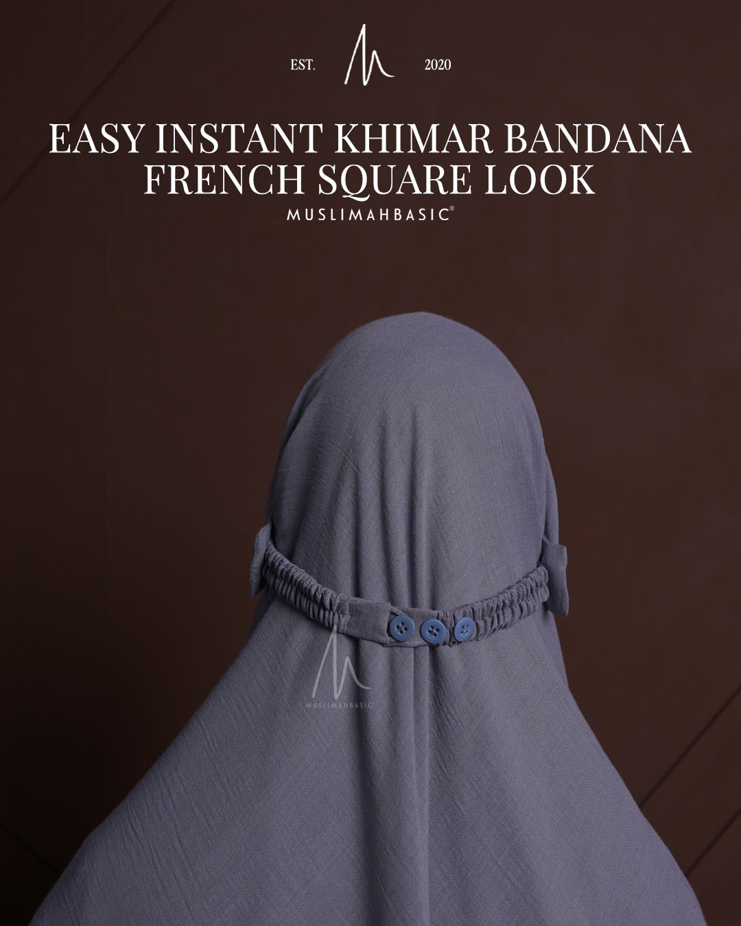 Easy Instant Khimar Bandana French Square Look