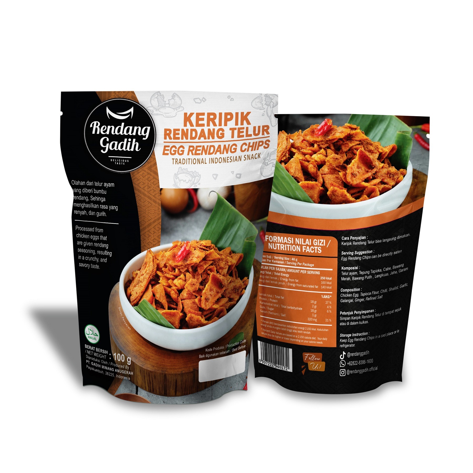 Keripik Rendang Telur (150 gram)
