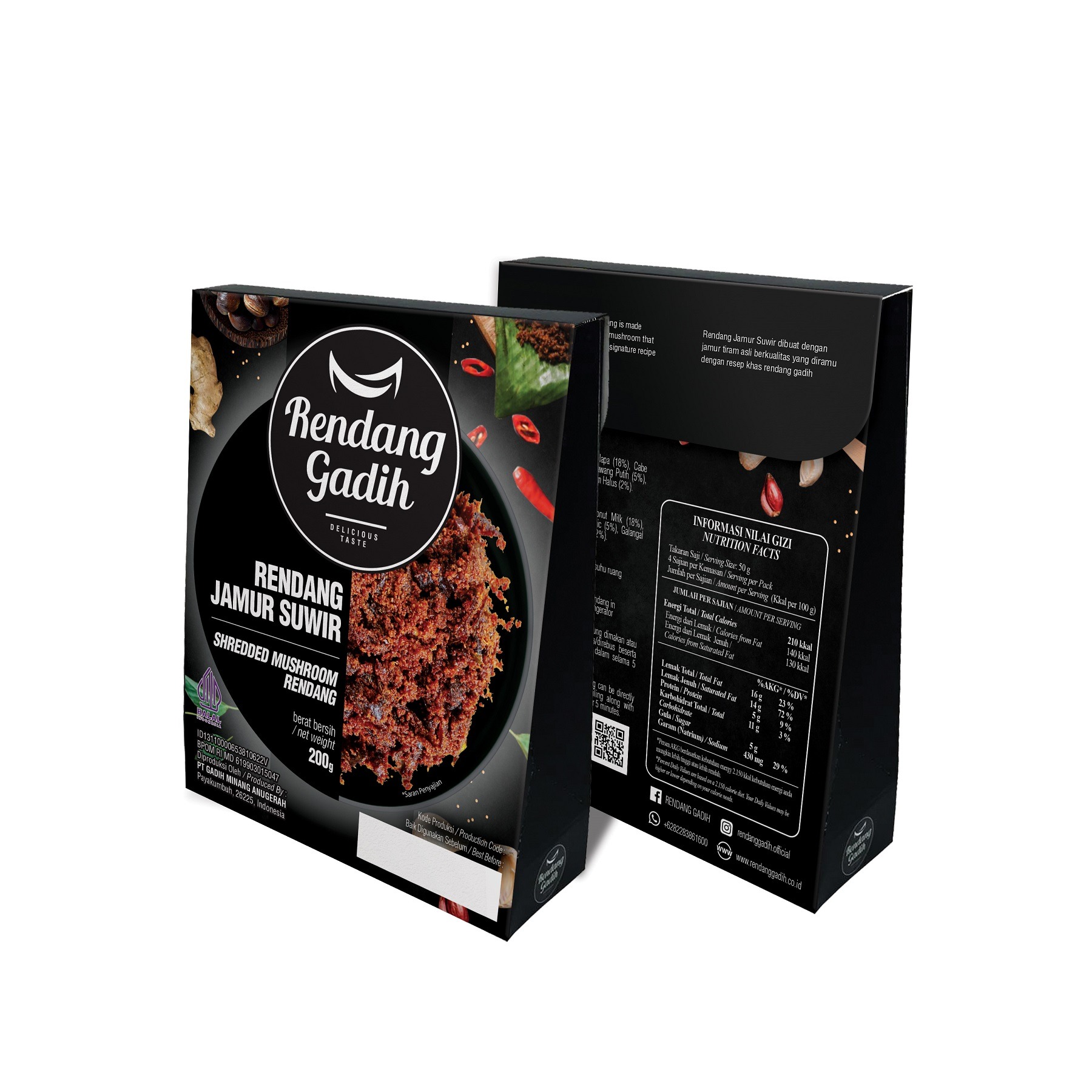Rendang Jamur Suwir (200 gram)