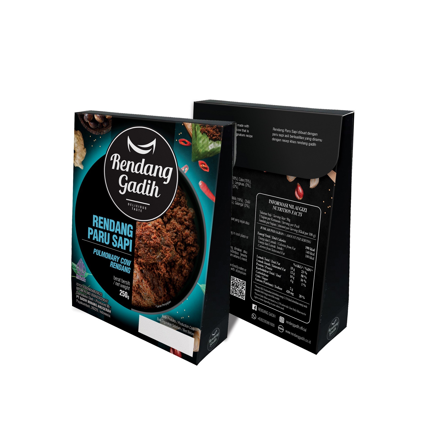 Rendang Paru Sapi (250 gram)