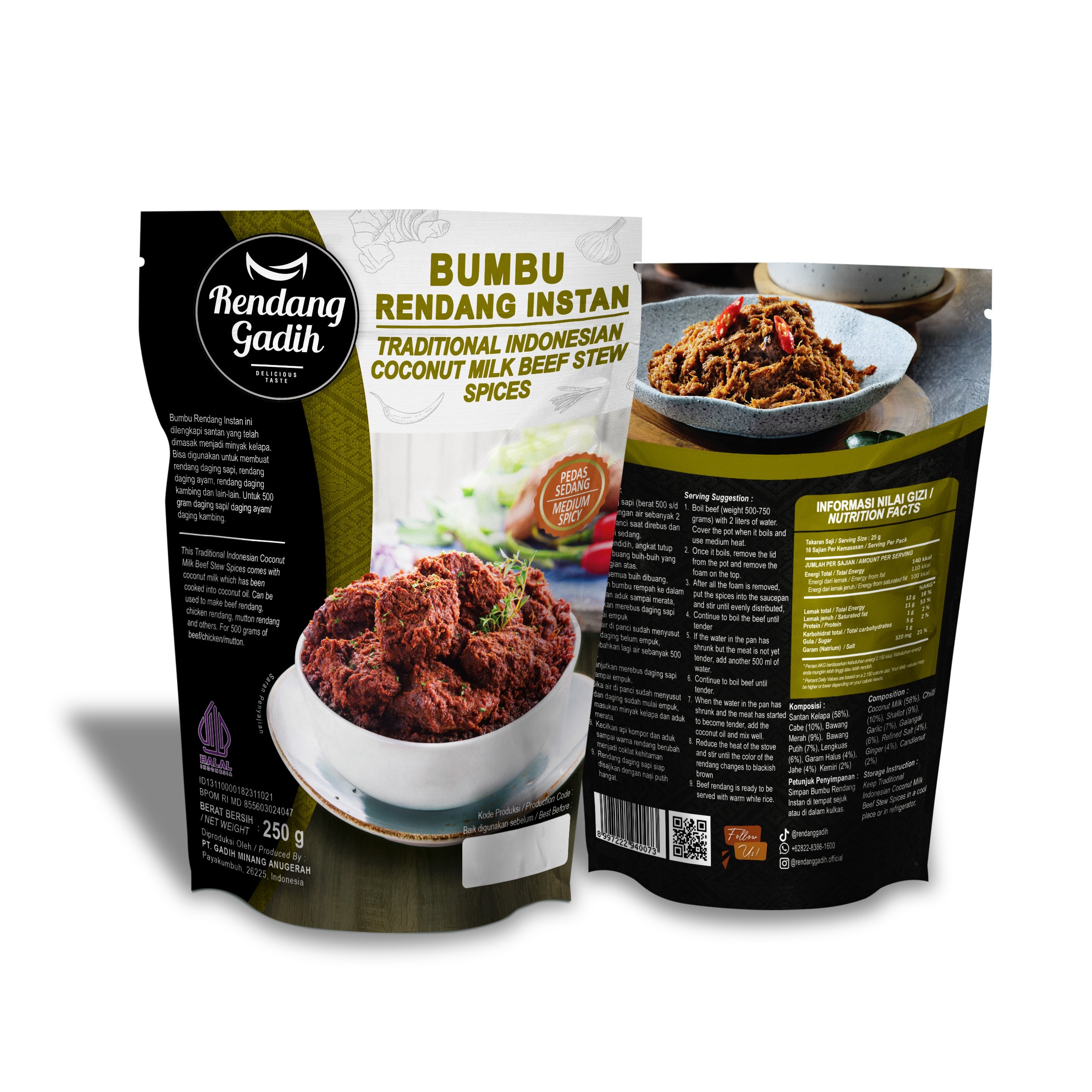 Bumbu Rendang Instan (250 gram) - MP