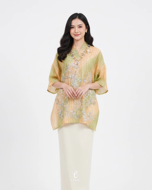 Image of Bodo Top Vyaara Lime Peach | EIWA