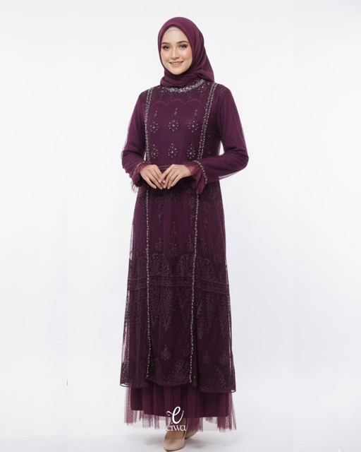 Image of Shauma Dress Burgundy| EIWA