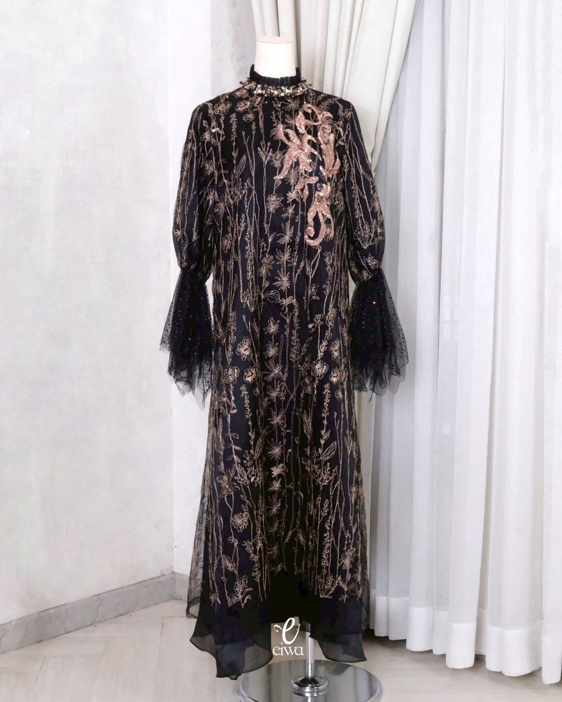 Raglia Dress Black Nude | EIWA