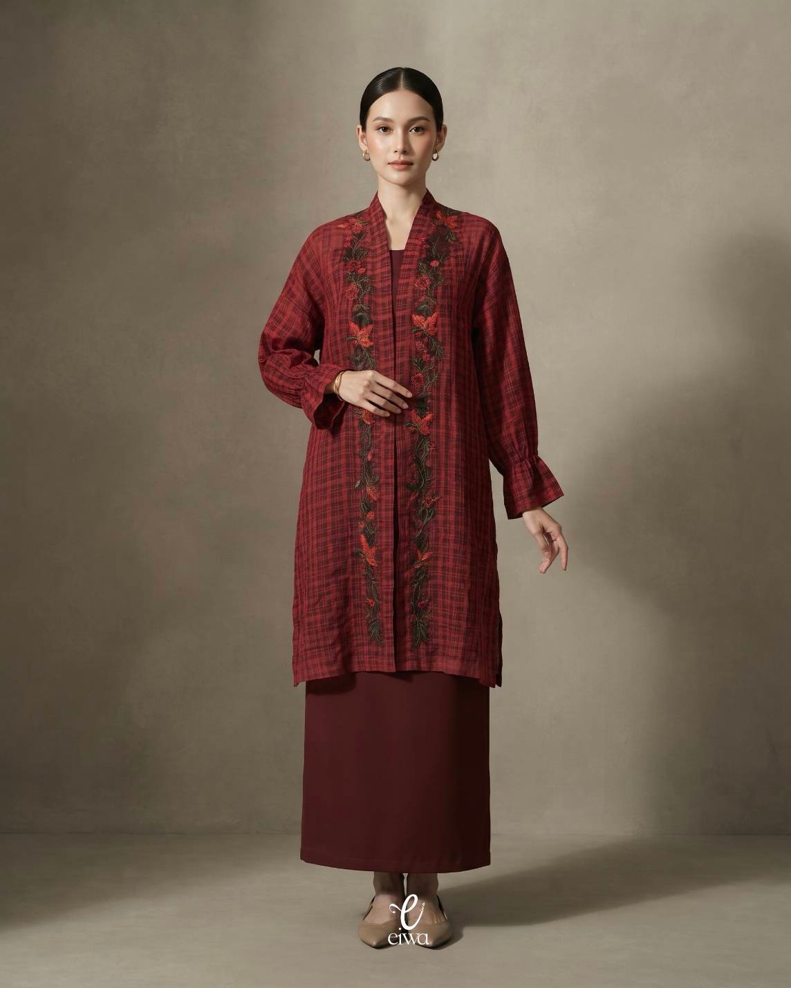 Elisia outer tunik maroon |EIWA