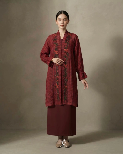 Elisia outer tunik maroon |EIWA