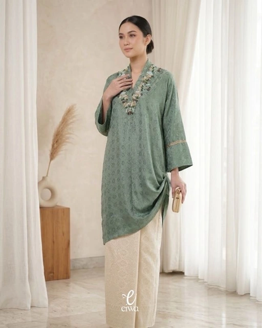 Image of Vyaara Bodo Top Sage Green | EIWA