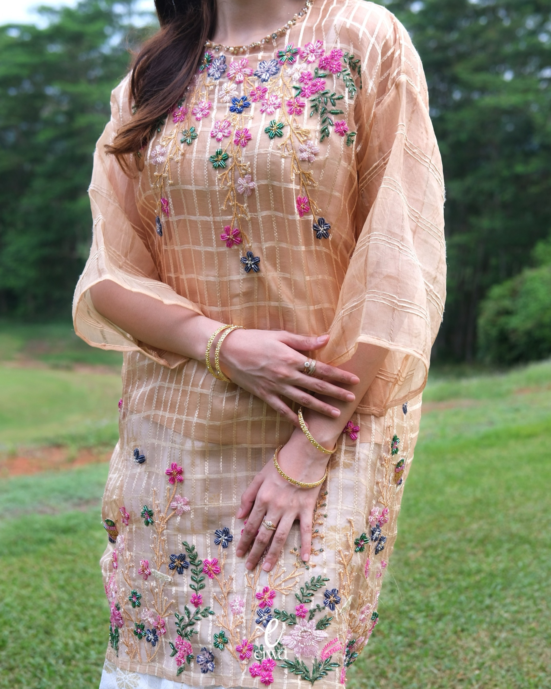 Nalsya Bodo Top Flowery Creamy Peach | EIWA