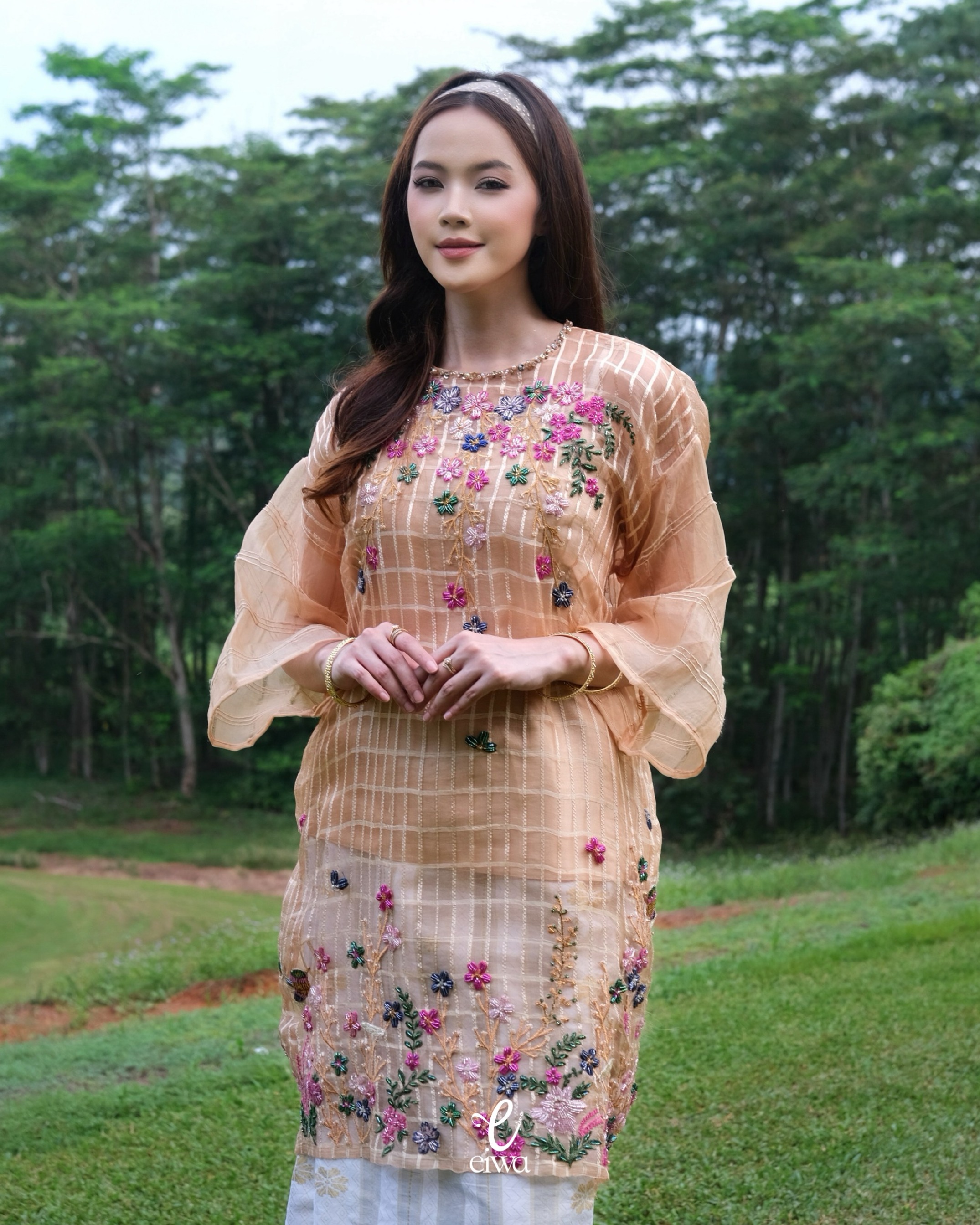 Nalsya Bodo Top Flowery Creamy Peach | EIWA