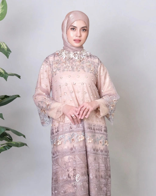 Image of Amanda Cream Peach Dress | EIWA    