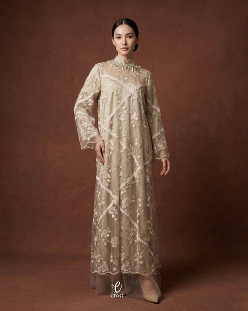 Velour Lacea Dress Taupe Sage | EIWA