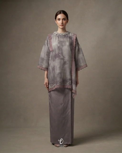 Tunik Ash Bloom Purple Gray | EIWA
