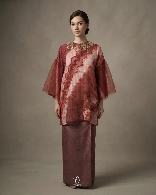 Bodo Top Syarin Gradasi Peach Tracotta | EIWA