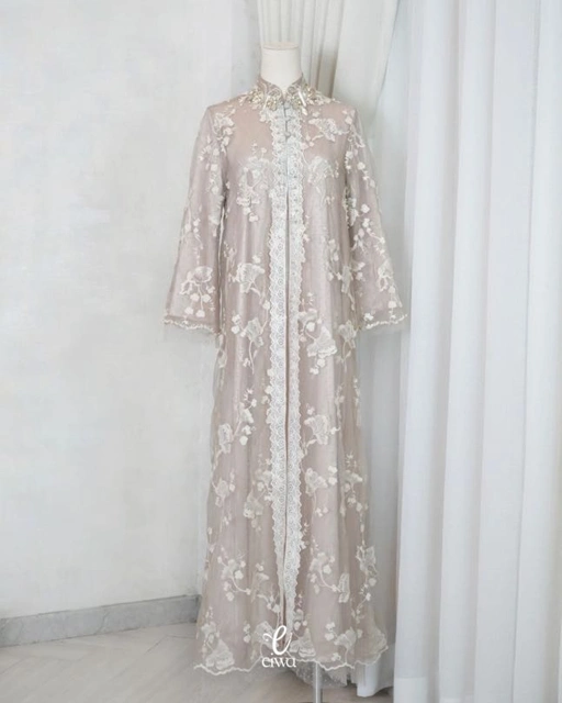 Image of Outer Dress Rayura Brown Nude | EIWA
