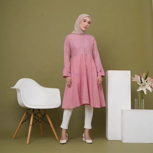 Image of GINGHAM TUNIK by Magentahijab original