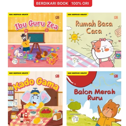 Image of Seri Berpikir Kreatif: Ibu Guru Zea, Rumah Baca Caca, Kado Gama, Balon Merah Ruru - Gramedia
