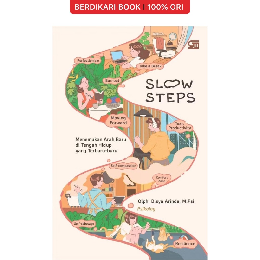 Slow Steps : Menemukan Arah Baru di Tengah Hidup yang Terburu-buru - Gramedia