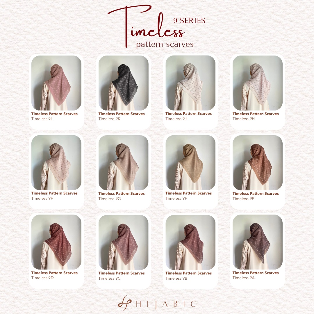 Hijabic - Timeless Pattern Scarves / Kerudung Segi Empat Motif Premium Size 110x110cm