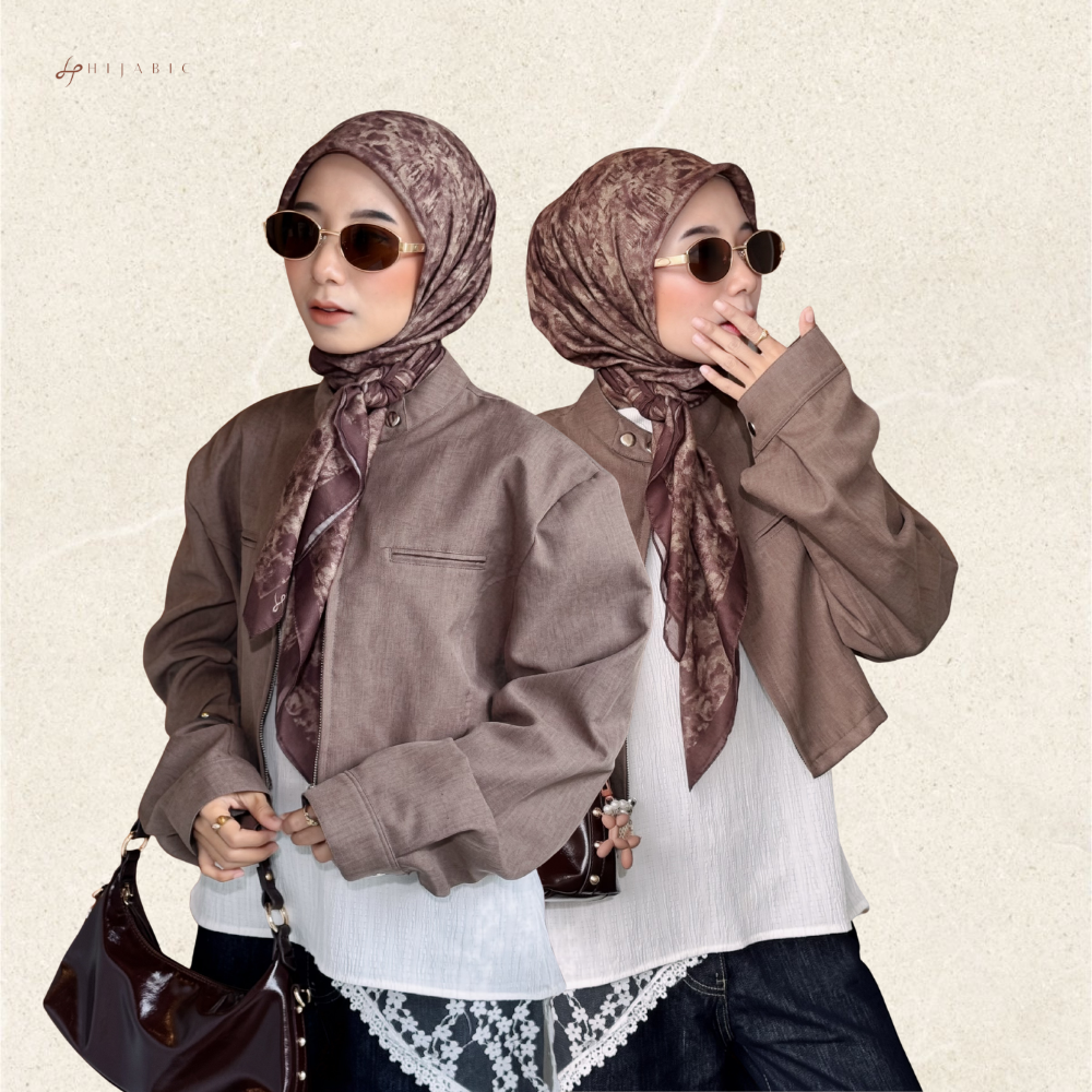 Hijabic - Abstract Pattern Scarves Vol VII ( Hijab Segiempat Motif Abstrak size 112x112cm Bahan Paris Original/Hijab Motif Paris )