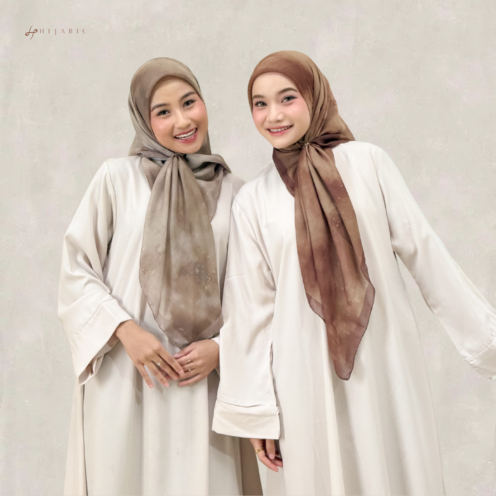 Hijabic - Abstract Pattern Scarves Vol II ( Hijab Segiempat Motif Abstrak size 112x112cm Bahan Paris Original/Hijab Motif Paris)