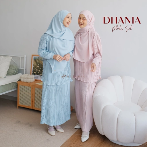 Hijabic - Dhania Pleats Set / Setelan Wanita Muslim Plisket & Anti UV (TIDAK TERMASUK HIJAB)