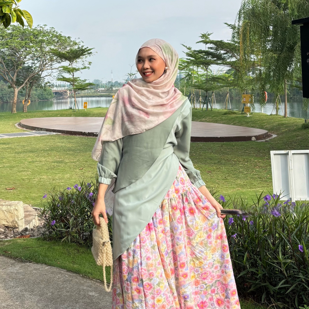 Hijabic - Dreamy Pattern Shawl (Pashmina Motif Bunga 180x70cm/Pashmina Voal/Pashmina Motif)