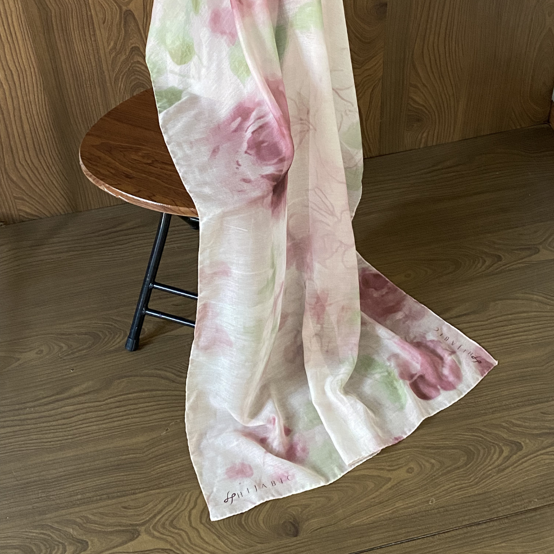 Hijabic - Dreamy Pattern Shawl (Pashmina Motif Bunga 180x70cm/Pashmina Voal/Pashmina Motif)