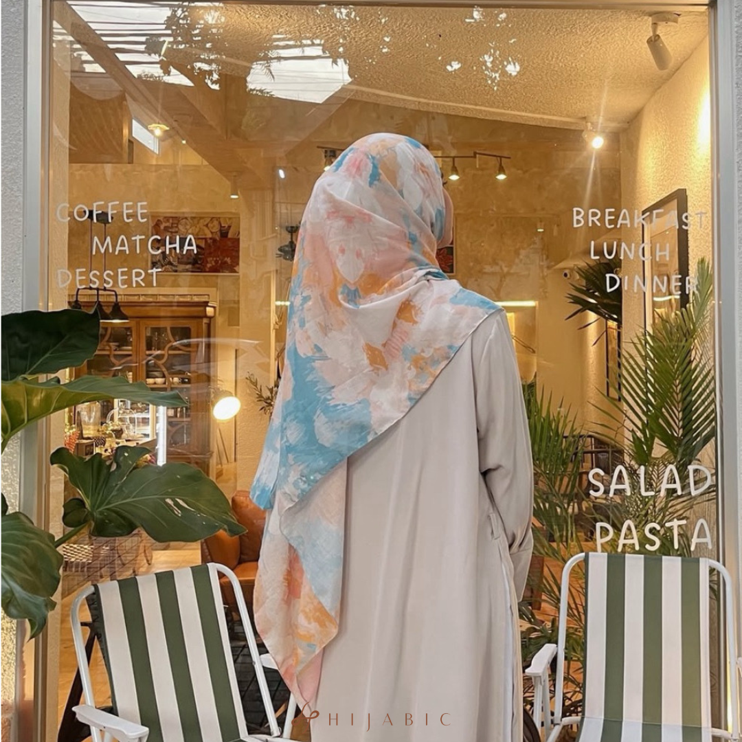 Hijabic - Bersemi Pattern Shawl (Pashmina Motif Bunga/Pashmina Voal/Pashmina Motif)