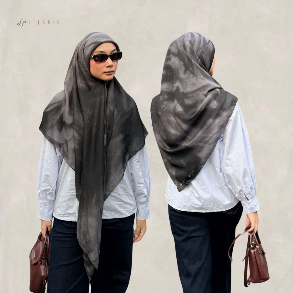 Hijabic - Abstract Pattern Scarves Syari Vol V (Hijab Segiempat Motif Abstrak size 140x140cm Bahan Paris Original/Hijab Motif Paris)