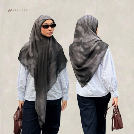 Hijabic - Abstract Pattern Scarves Syari Vol V (Hijab Segiempat Motif Abstrak size 140x140cm Bahan Paris Original/Hijab Motif Paris)