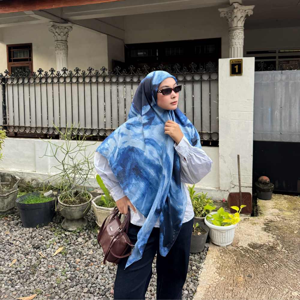 Hijabic - Abstract Pattern Scarves Syari Vol V (Hijab Segiempat Motif Abstrak size 140x140cm Bahan Paris Original/Hijab Motif Paris)