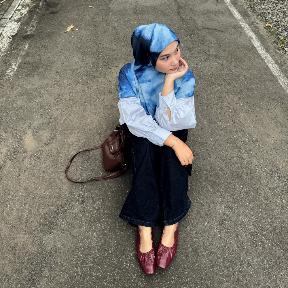 Hijabic - Abstract Pattern Scarves Syari Vol V (Hijab Segiempat Motif Abstrak size 140x140cm Bahan Paris Original/Hijab Motif Paris)