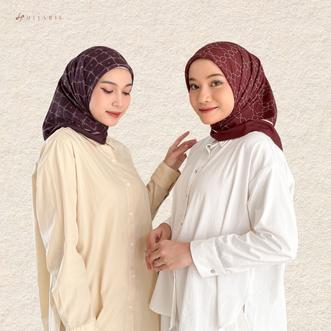 Hijabic - Timeless Pattern Scarves / Kerudung Segi Empat Motif Premium Size 110x110cm