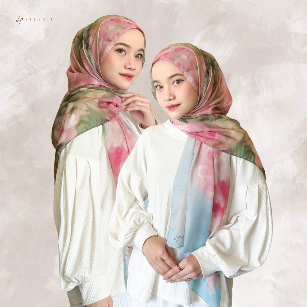 Hijabic - Dreamy Pattern Shawl (Pashmina Motif Bunga 180x70cm/Pashmina Voal/Pashmina Motif)